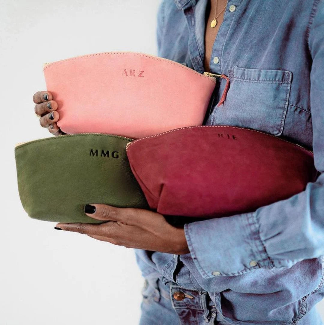 Leather Makeup Bag | Valentines Makeup Bag | Personalized Makeup Bag | Galentines Gift Ideas | Cu... | Etsy (US)