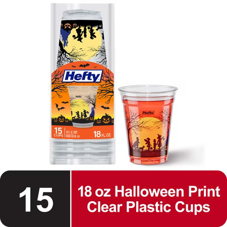 Hefty Halloween Disposable Plastic Party Cups, 18 oz., 15 Count | Walmart (US)
