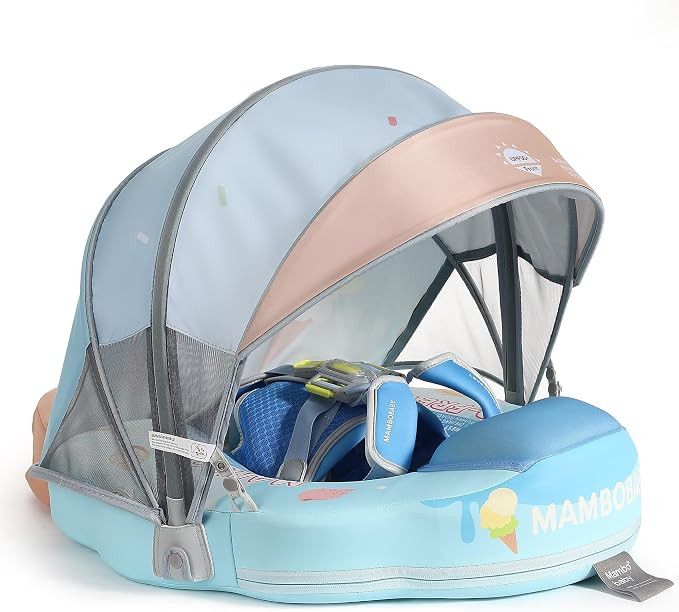 Mambobaby Float Add Tail Baby/Infant Swim Float with Canopy, Non-Inflatable Solid Upgrade Soft Wa... | Amazon (US)