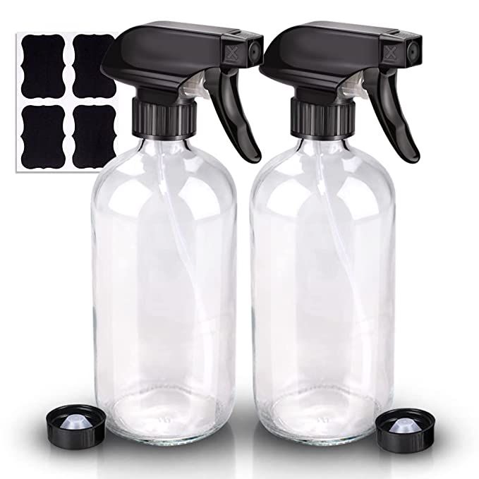 Wedama 2 Pack Glass Spray Bottle, Clear 16oz Glass Spray Bottle Set & Accessories for Aromatherap... | Amazon (US)