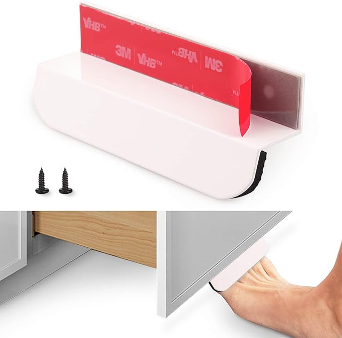 1-Pack Under Cabinet Foot Pull with Adhesive and Screws, Hands Free Toe Foot Pull Opener for Kitc... | Amazon (US)