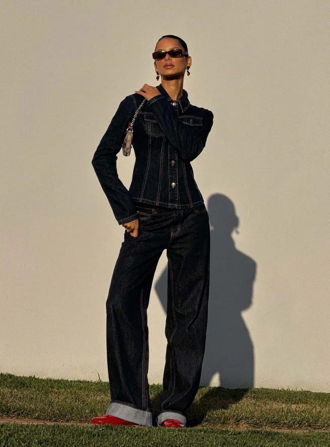 Top Model Cuffed Jean Dark Denim | Princess Polly US