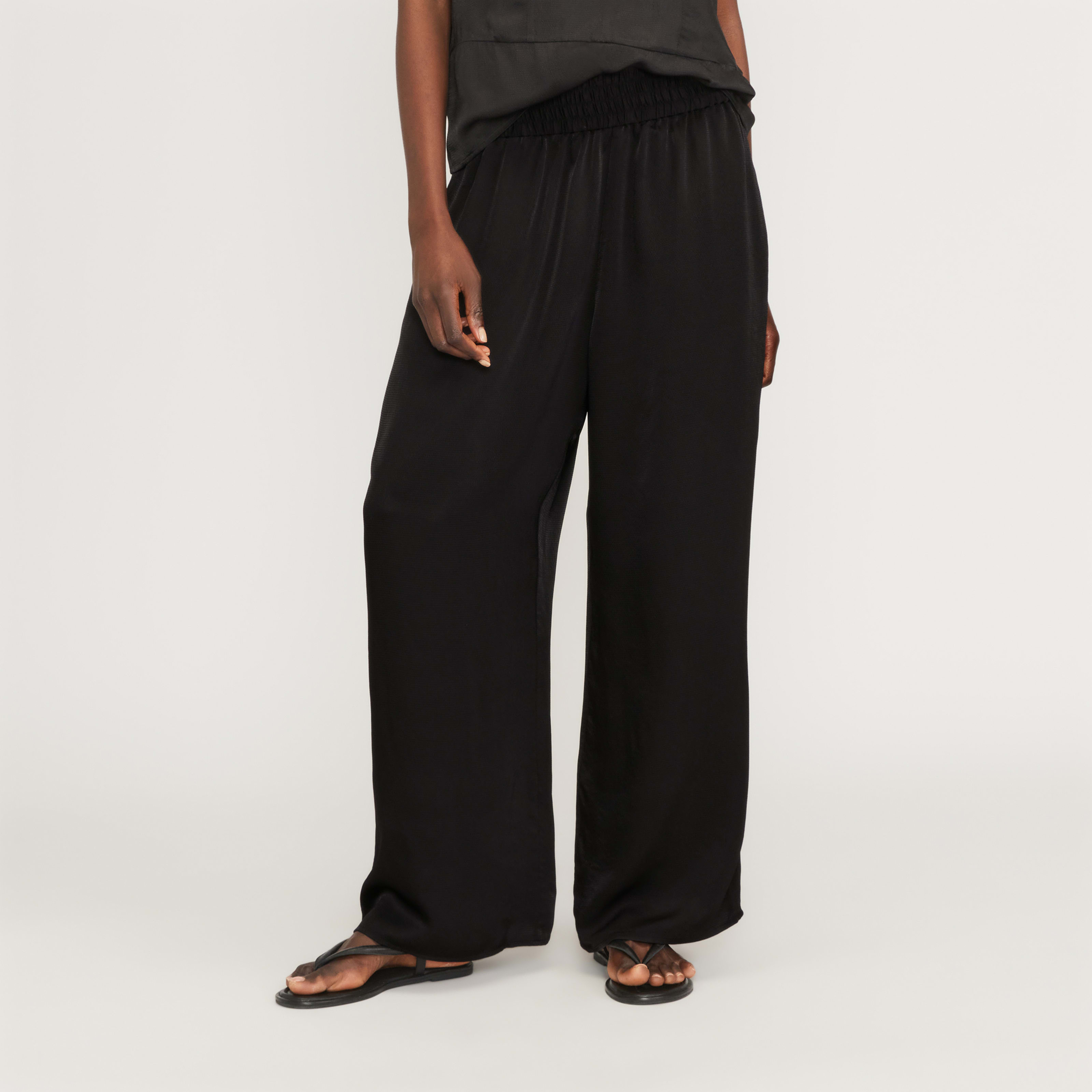 Women's Satin Pull-On Pant by Everlane in Black, Size XXS | Everlane