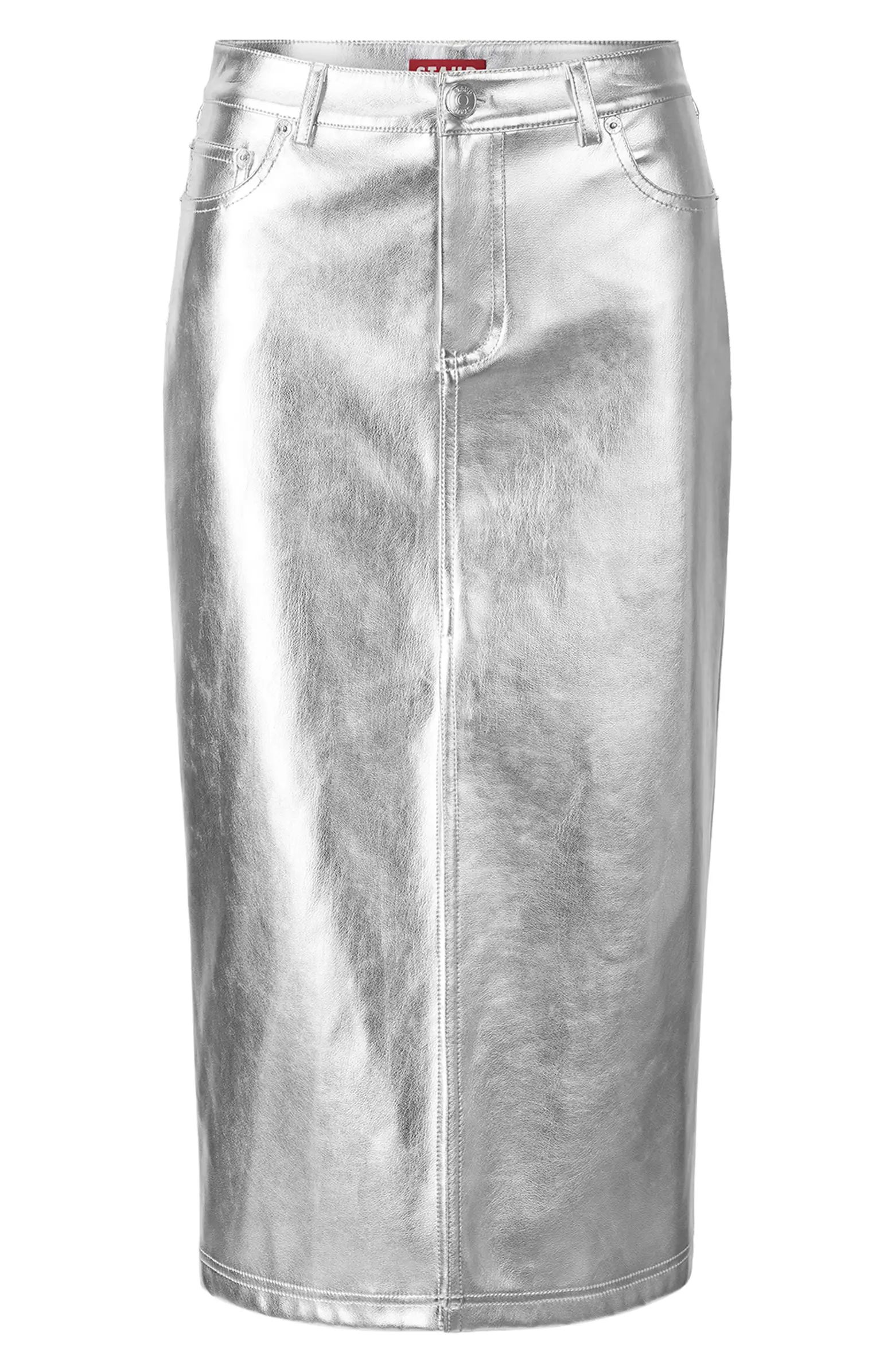 Oaklyn Metallic Faux Leather Skirt | Nordstrom