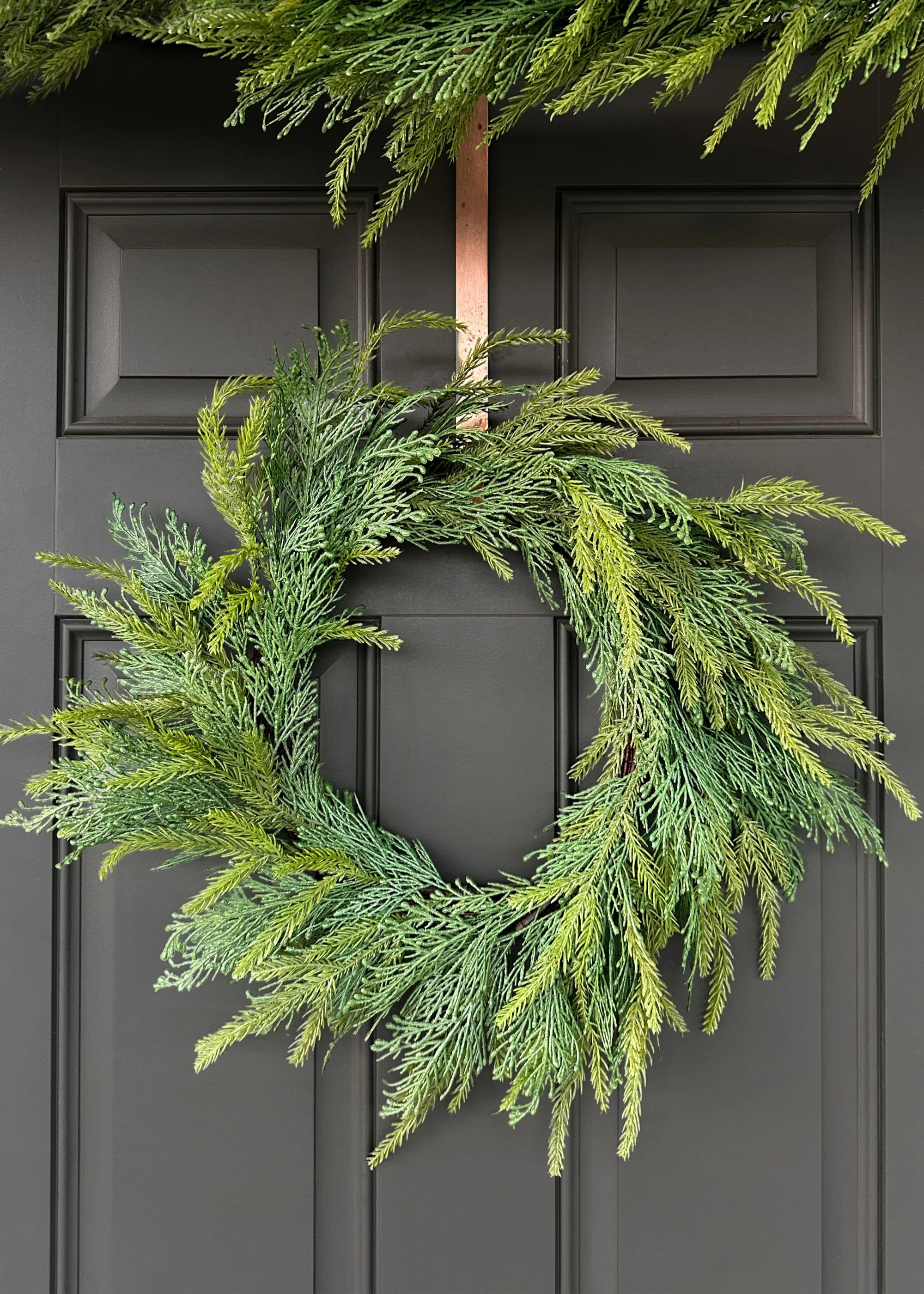 UV Treated Cedar Wreath | Faux Outdoor Winter Greenery | Afloral.com | Afloral