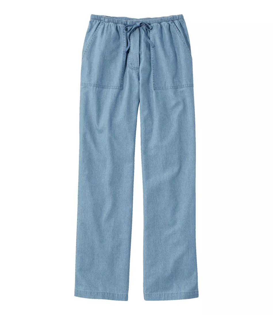 Women's Sunwashed Denim Pants, Straight-Leg | L.L. Bean