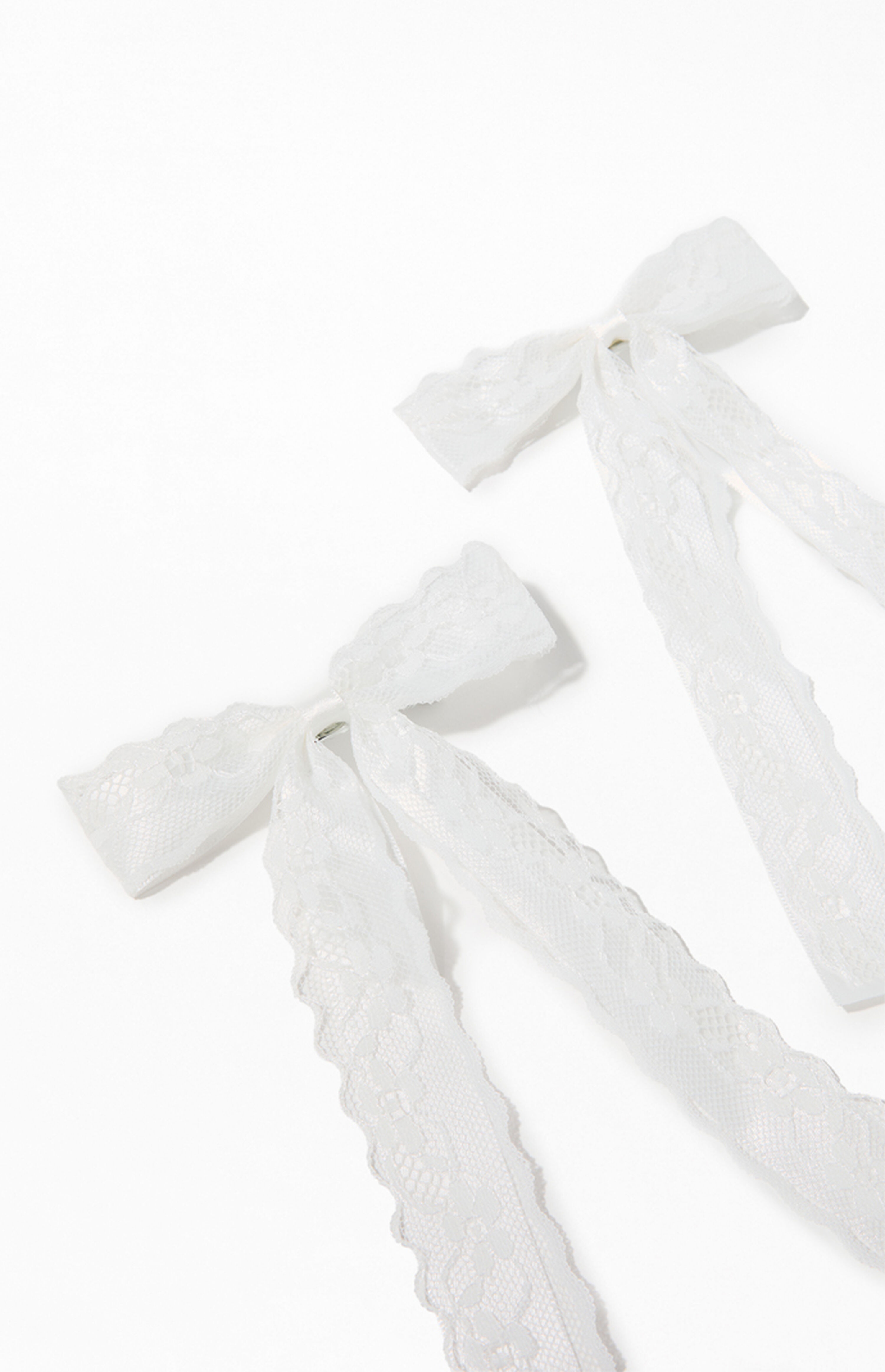 LA Hearts 2 Pack White Kaelie Bow Hair Clips | PacSun