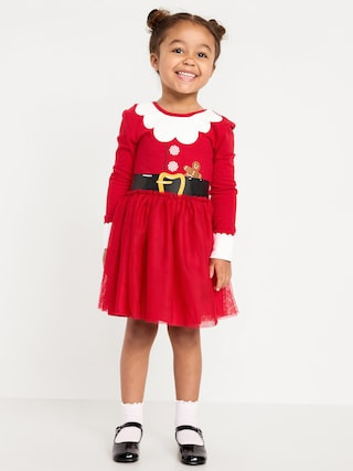 Fit and Flare Long-Sleeve Tutu Dress for Toddler Girls | Old Navy (US)