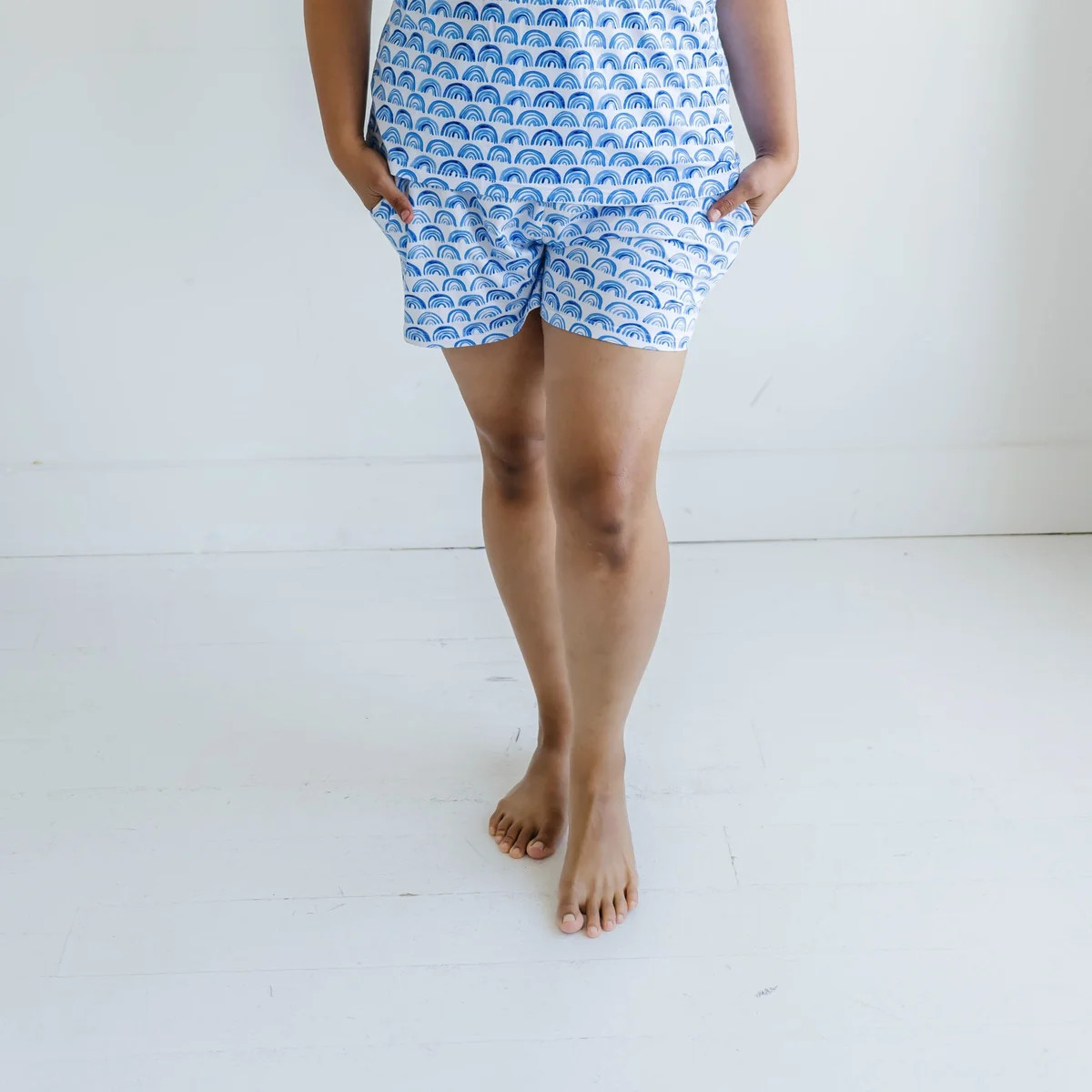 Blue Rainbows Women's Pajama Shorts | Little Sleepies