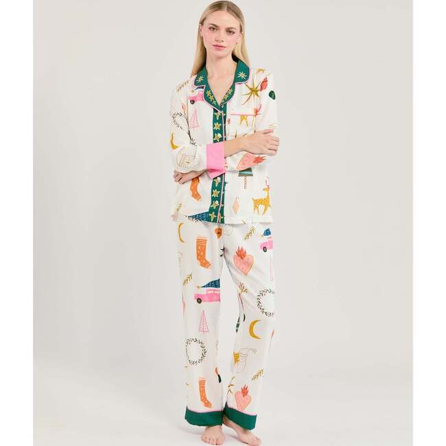 Katie Kime | Mod Holiday Long Sleeve Pajama Pants Set (Multicolor, Size X-Small) | Maisonette | Maisonette