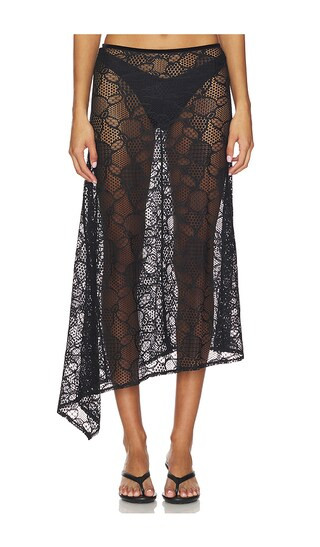 Fleur Midi Skirt in Onyx | Revolve Clothing (Global)
