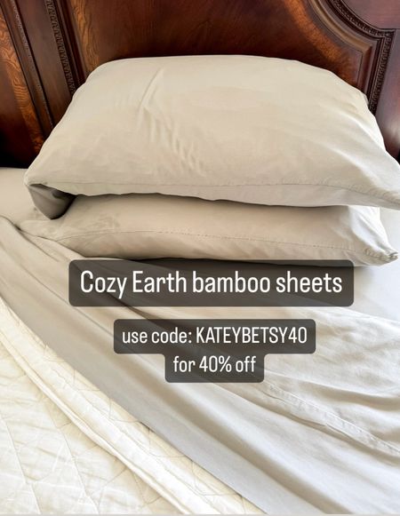 Cozy Earth bamboo sheets. Cooling. Temperature regulating. Super silky soft. 
Color: Dove Grey
use code: KATEYBETSY40 for 40% off

#LTKhome #LTKSeasonal