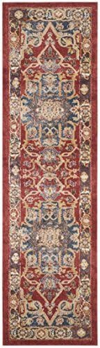 SAFAVIEH Bijar Collection 2'3" x 6' Red / Royal BIJ605R Traditional Oriental Distressed Non-Shedd... | Amazon (US)