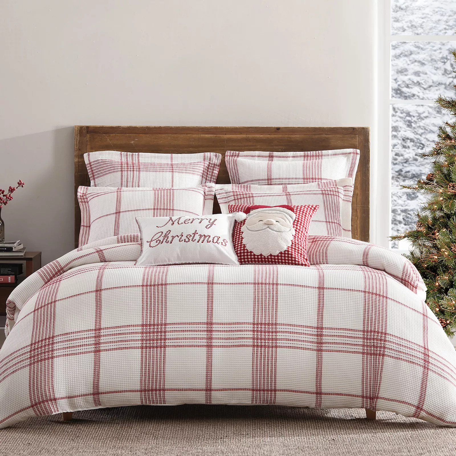 Levtex Home Waffle Plaid Duvet Cover Set, White | Kohl's
