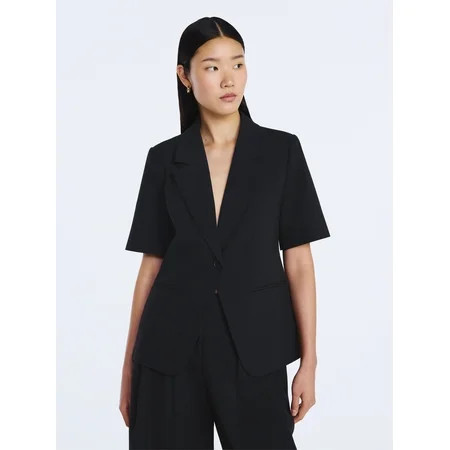 Scoop Women's and Women's Plus Short Sleeve Boxy Blazer, Sizes XS-4X | Walmart (US)