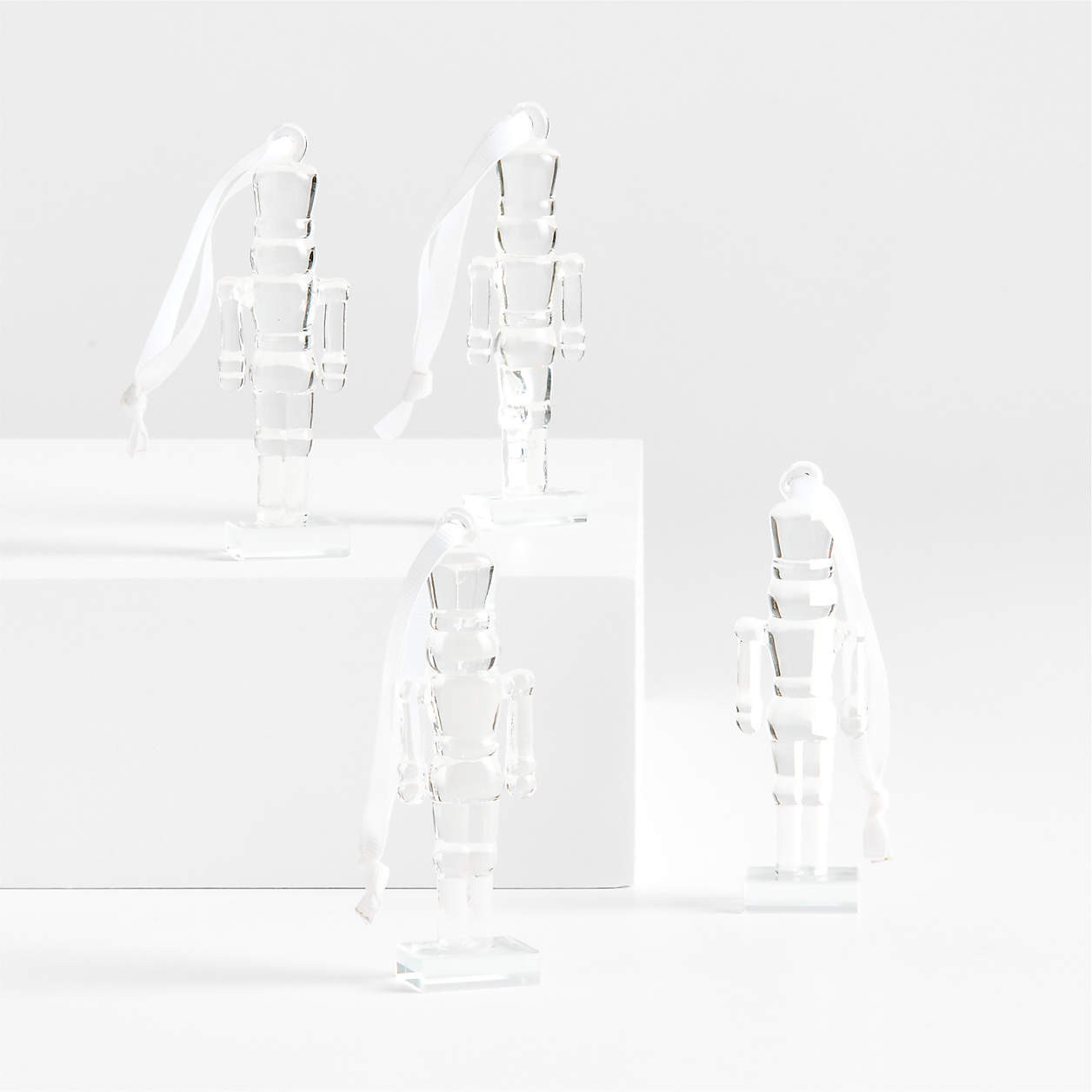 Glass Nutcracker Christmas Tree Ornament, Set of 4 | Crate & Barrel | Crate & Barrel