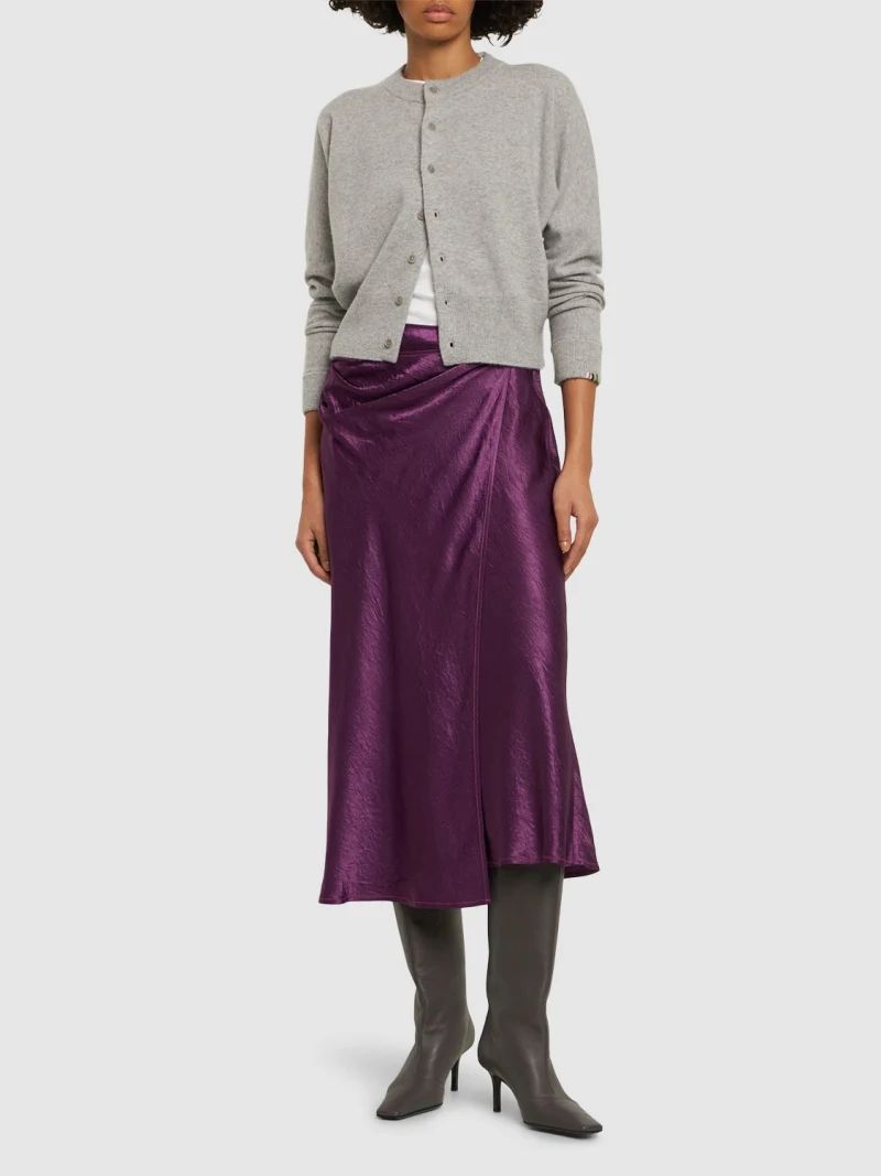 Satin wraparound midi skirt - Acne Studios - Women | Luisaviaroma | Luisaviaroma