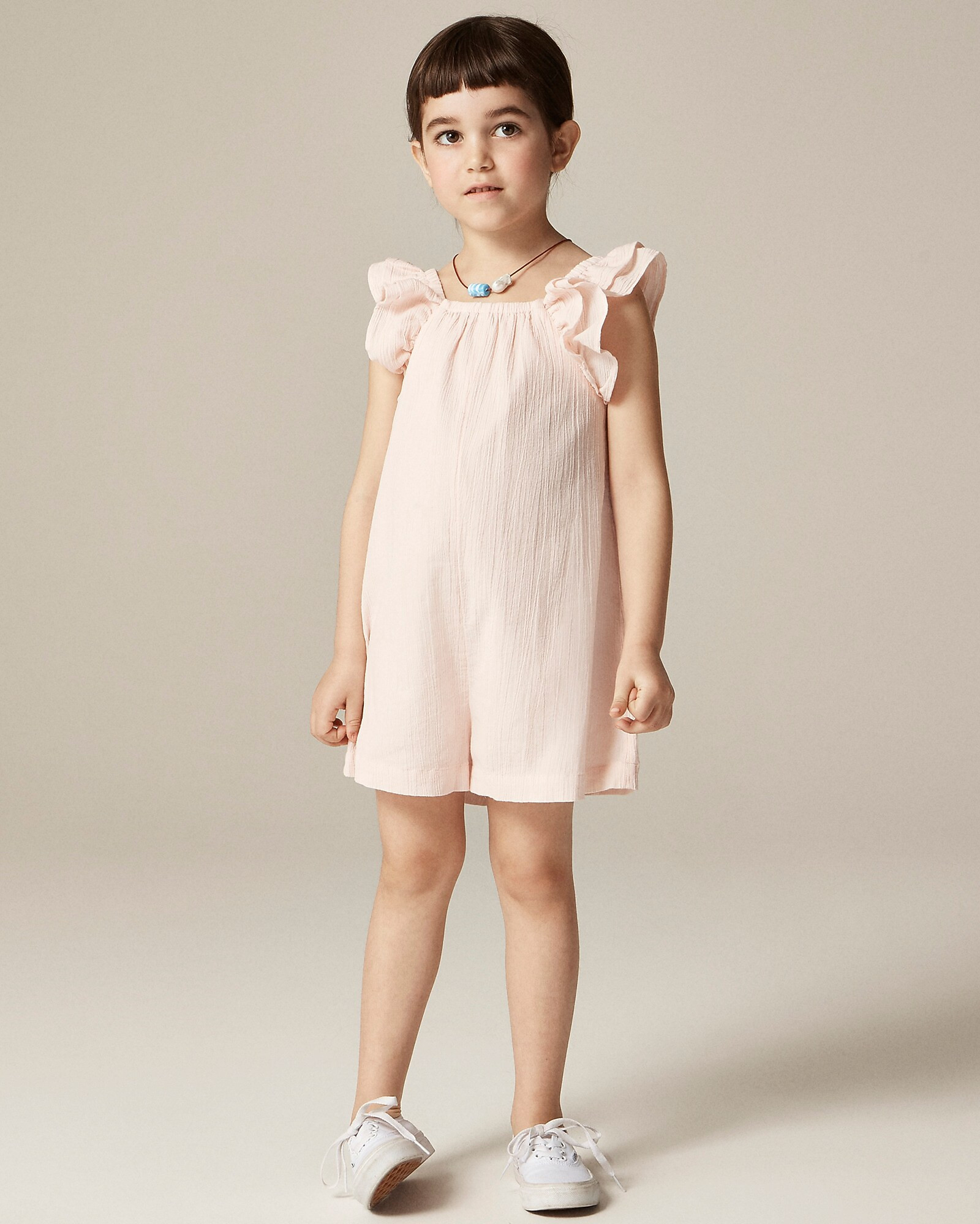 Girls' flutter-sleeve romper in airy gauze | J. Crew US