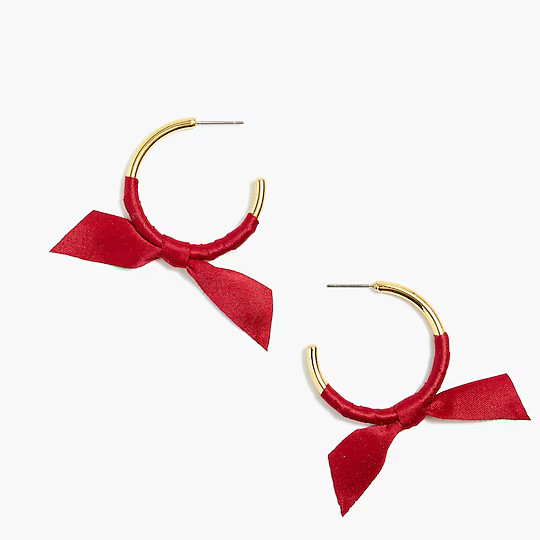 Ribbon-wrapped hoop earrings | J.Crew Factory