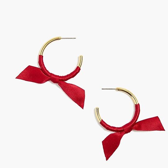 Ribbon-wrapped hoop earrings | J.Crew Factory