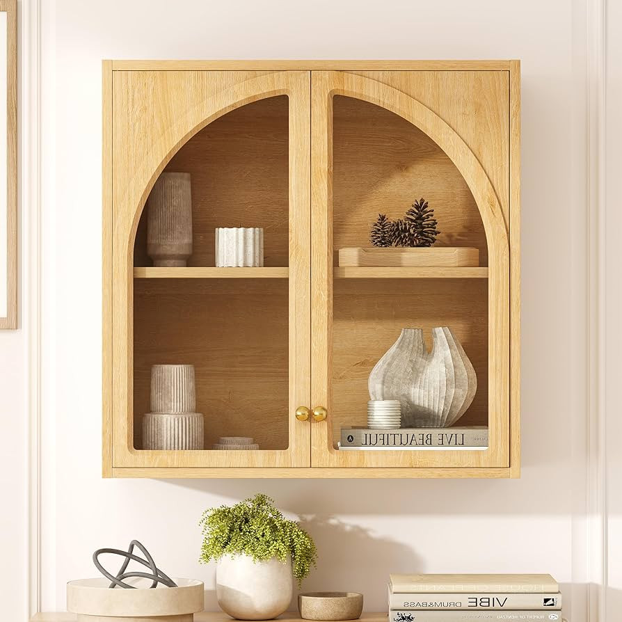 Wall Bathroom Cabinet with Arched Acrylic Door, Modern Wall Mounted Medicine Storage with Adjusta... | Amazon (US)