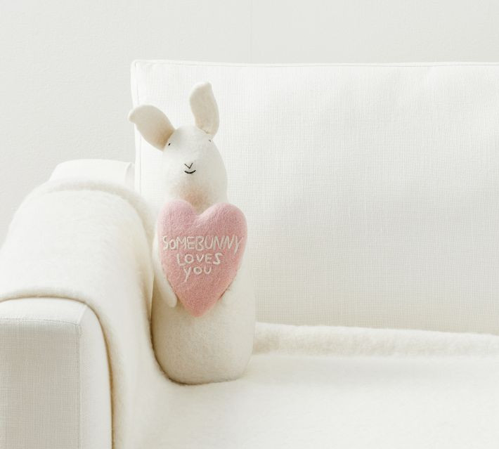 Some Bunny Loves You Hand-Stitched Shaped Pillow | Pottery Barn | Pottery Barn (US)