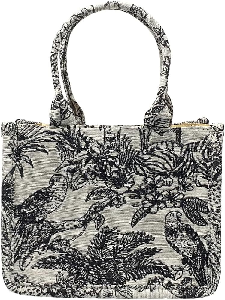 Retro Embroidery Jacquard Tote Bag for Women Luxury Large Tote Bag for Work, Travel, Weekend | Amazon (US)