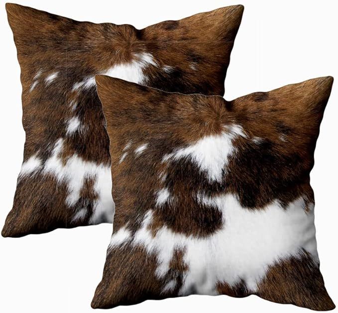 TOMWISH 2 Packs Hidden Zippered Pillowcase Christmas Cowhide Accent Printing 16X16Inch,Decorative... | Amazon (US)
