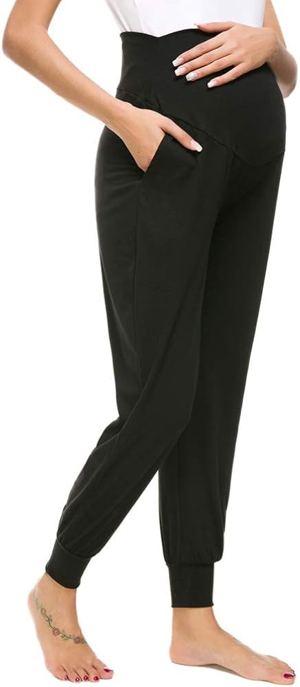 Maternity Women's Casual Pants Stretchy Comfortable Lounge Pants | Amazon (US)