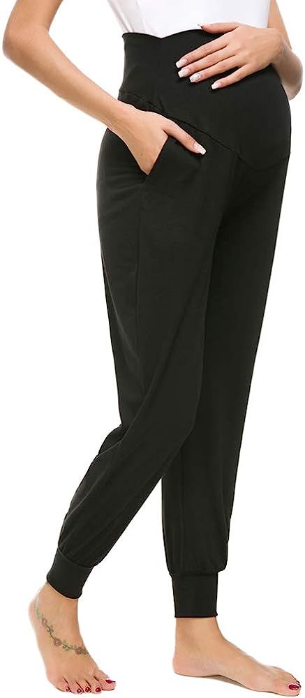 Maternity Women's Casual Pants Stretchy Comfortable Lounge Pants | Amazon (US)