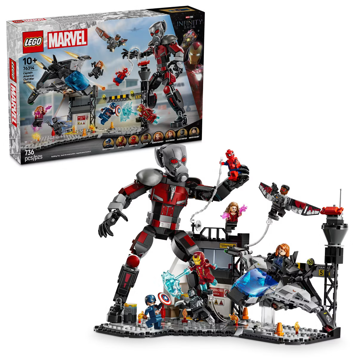 LEGO Marvel Captain America Civil War Action Battle Building Toy with 8 Minifigures & Ant Man 763... | Target