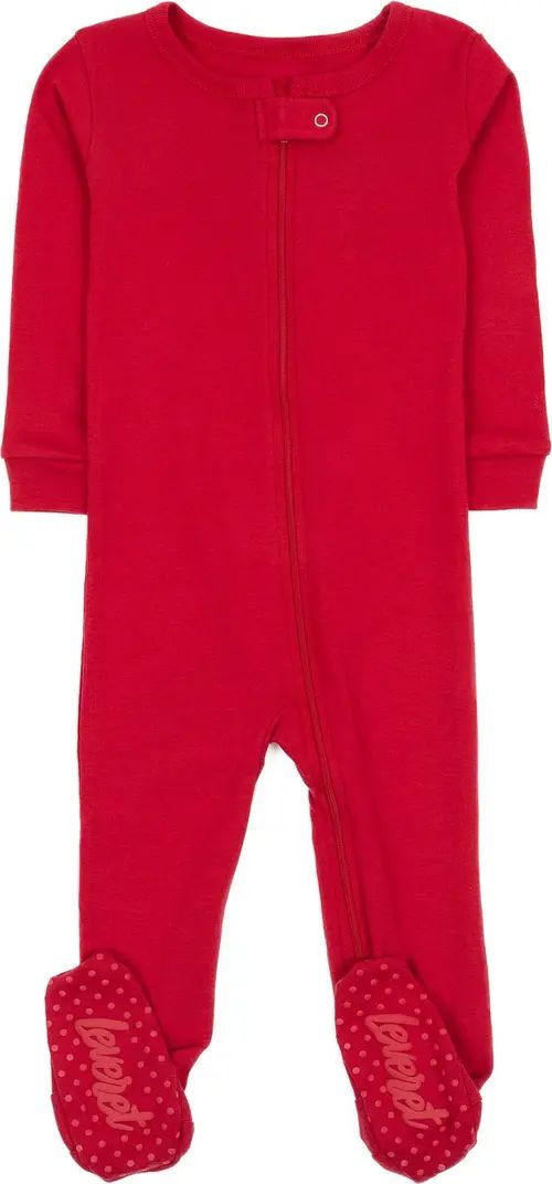 LEVERET Solid Red Footed Pajamas | Nordstromrack | Nordstrom Rack