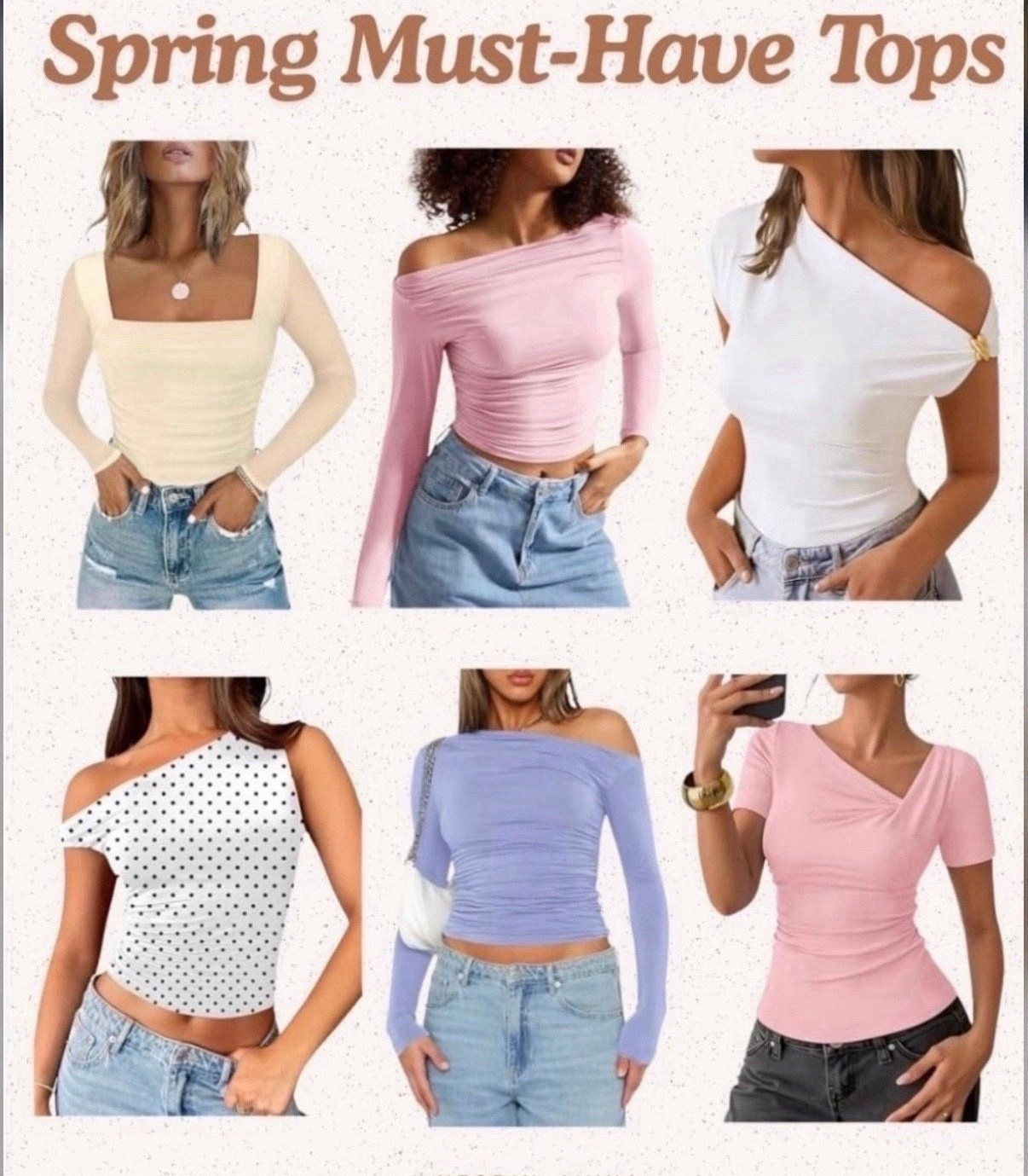 Spring tops
Short sleeve tops
Long sleeve tops
Pastel tone tops
Going out tops
#goingouttop #springtops #capsule #springfashion #springstyle