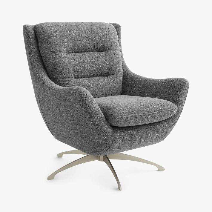 Tweed Charcoal Lennon Lounge Chair | Pottery Barn Teen
