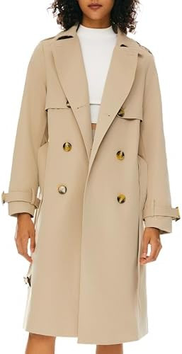 Orolay Women's 3/4 Length Double Breasted Trench Coat Lapel Jacket with Belt | Amazon (US)