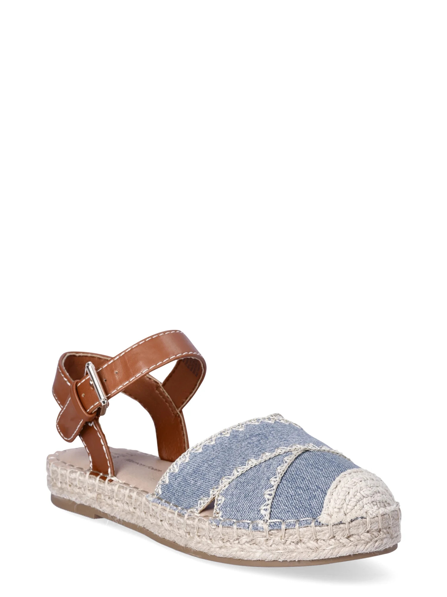 Time and Tru Women’s Espadrille Flats with Ankle Strap | Walmart (US)