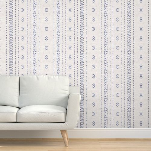 LINEN BOHO STRIPE SMALL | Spoonflower