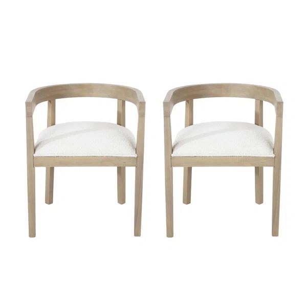 Daney Peony Fabric and Rubberwood Dining Chairs (Set of 2) | Wayfair North America