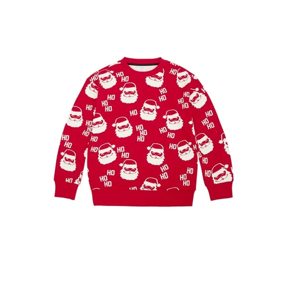 Holiday Time Boys Christmas Sweatshirt, Sizes 4-18 & Plus | Walmart (US)