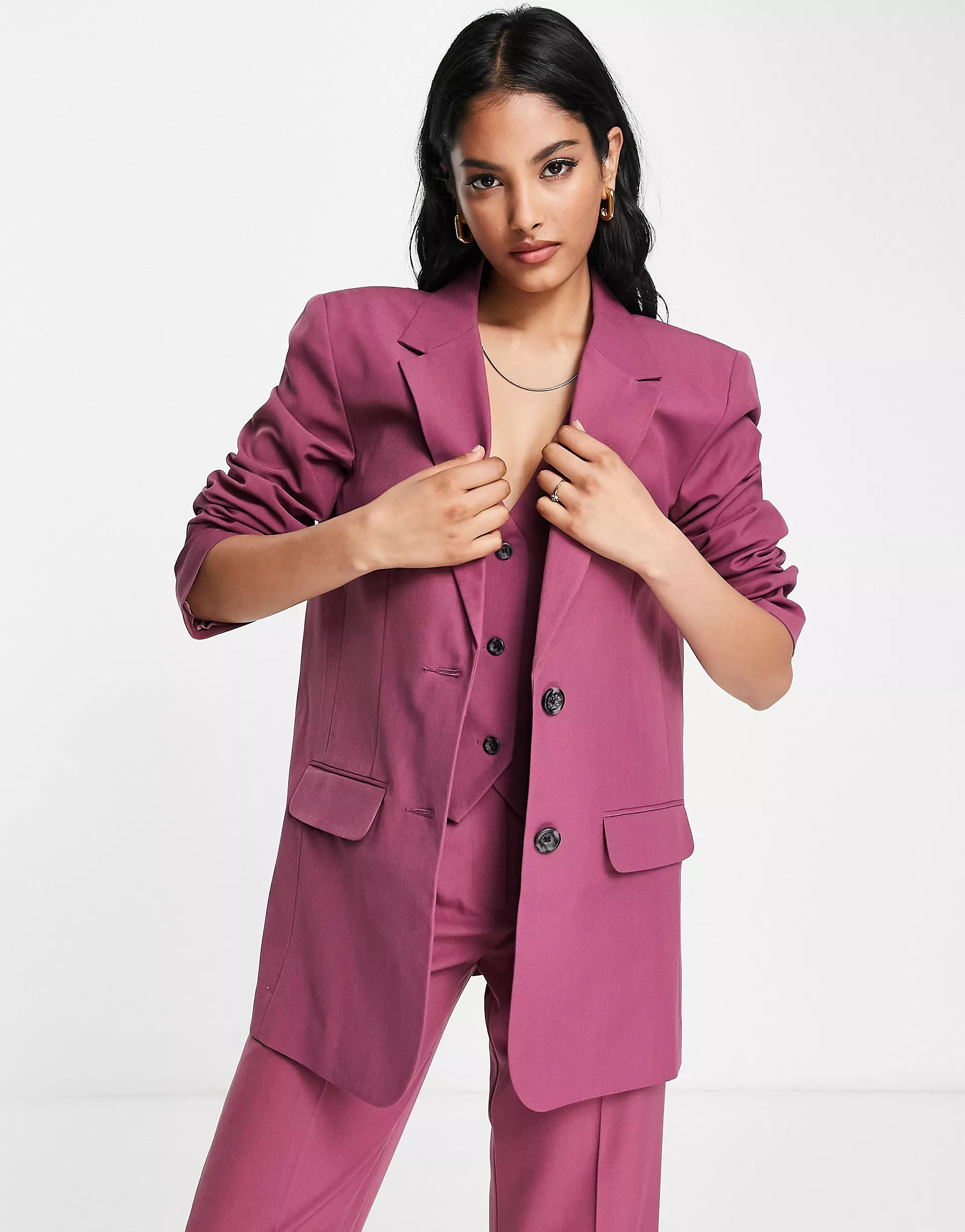 ASOS DESIGN Mix & Match slim boy suit blazer in plum | ASOS (Global)