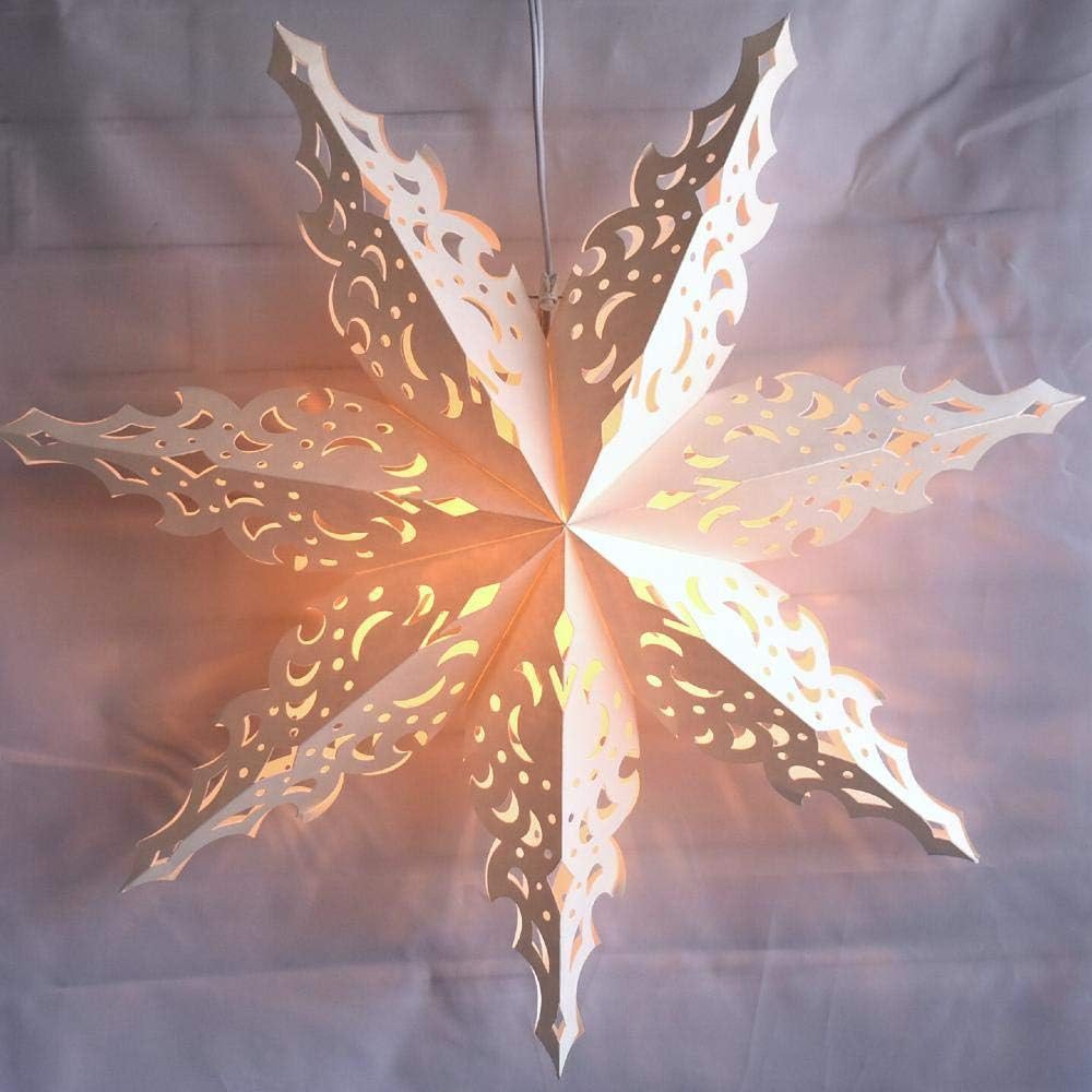 Quasimoon PaperLanternStore.com 24 Inch White Winter North Star Lantern Snowflake Paper Hanging D... | Amazon (US)