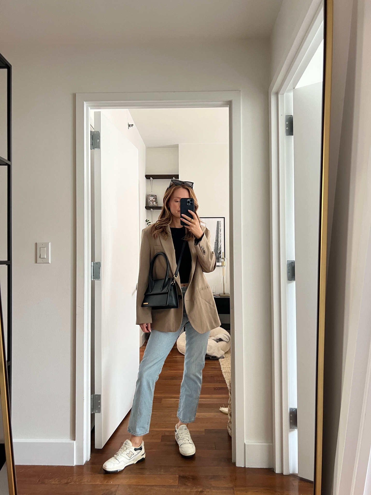 Casual spring outfit with jeans, blazer and sneakers. Jeans are currently 30% off 

#LTKunder100 #LTKsalealert #LTKSeasonal