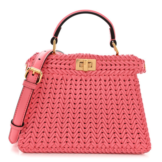 Vitello King Shiny Nappa Intreccio Petite Peekaboo I SEE U Satchel Pink Dalia | FASHIONPHILE (US)