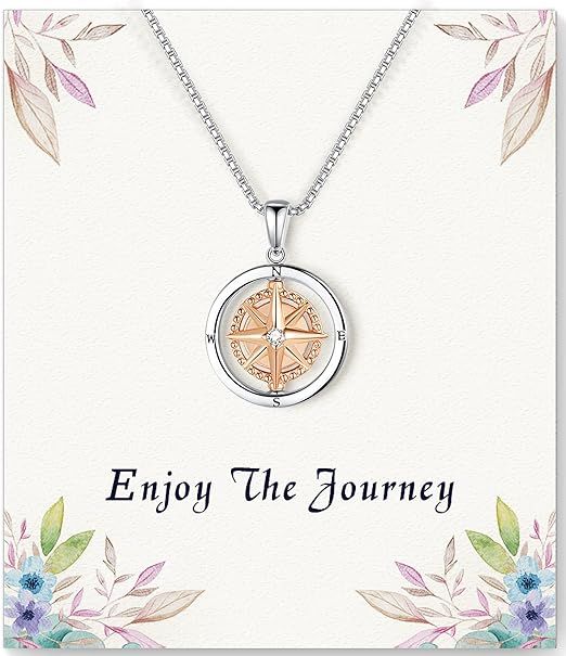 Graduation Gifts for Her 2022 Spin Compass Necklace for Women -Inspirational, Retirement Gifts fo... | Amazon (US)