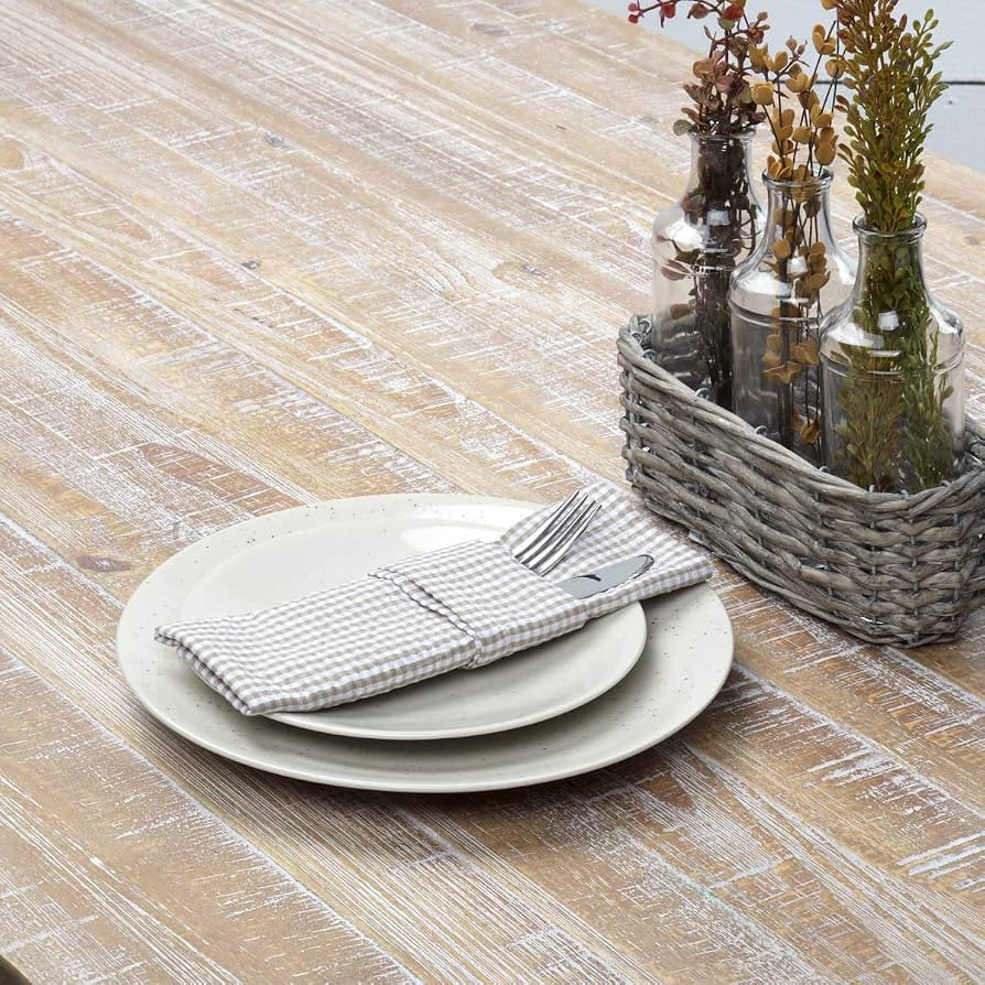 VHC Brands Farmhouse Tabletop & Kitchen-Keeley Napkin Set of 6, Taupe Grey | Amazon (US)