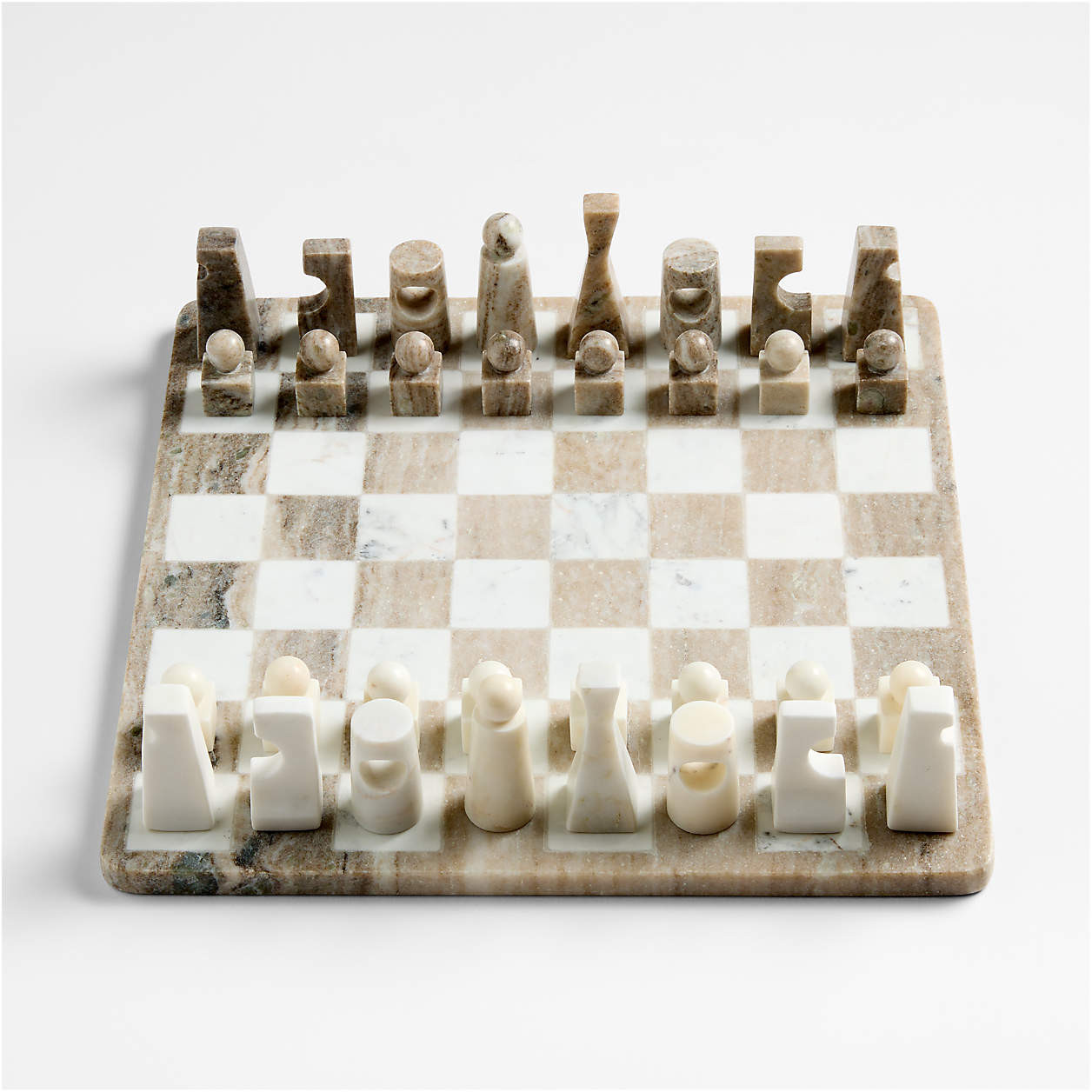 Marble Post Modern Chess Game | Crate & Barrel | Crate & Barrel