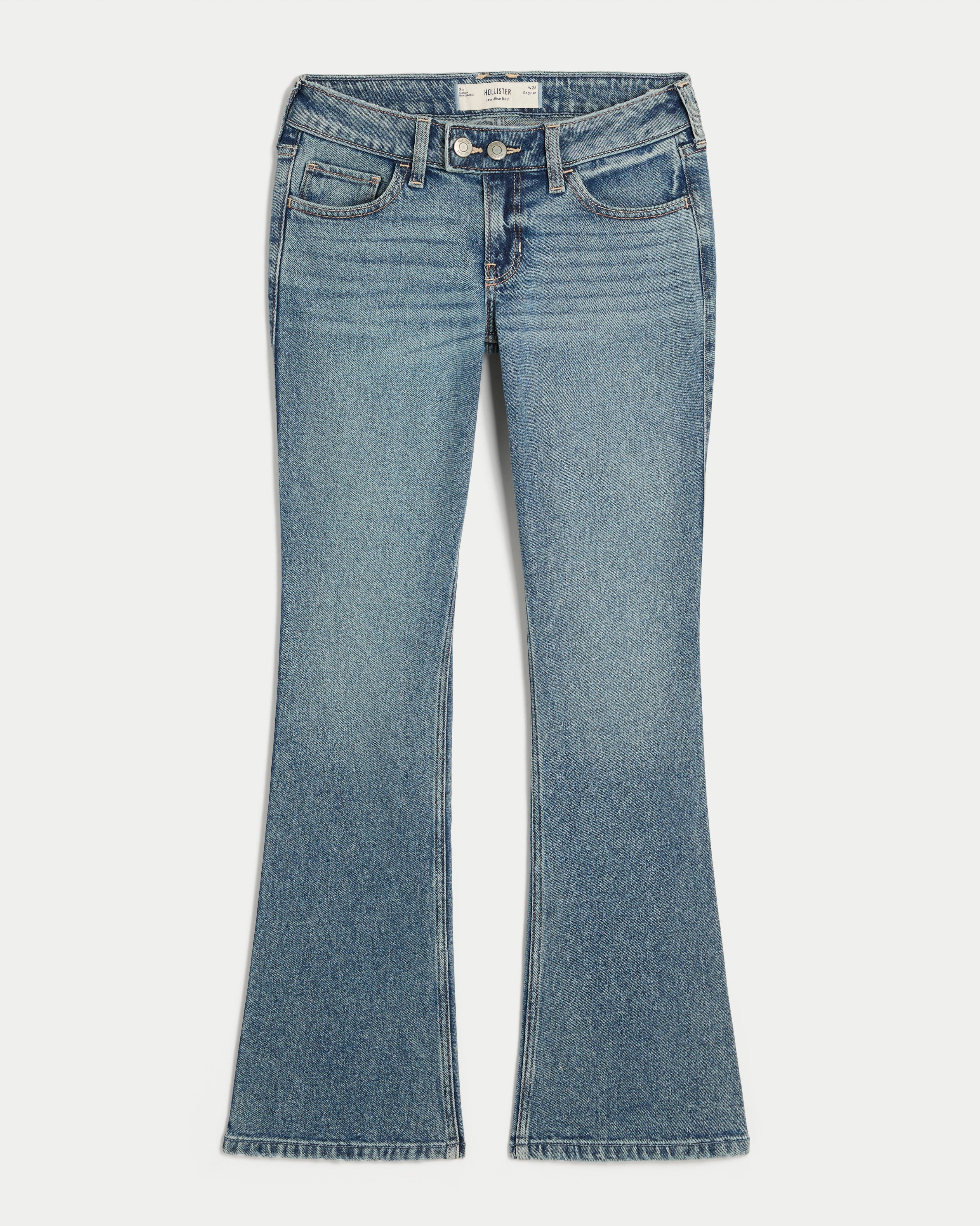 Low-Rise Medium Wash Bootcut Jeans | Hollister (US)