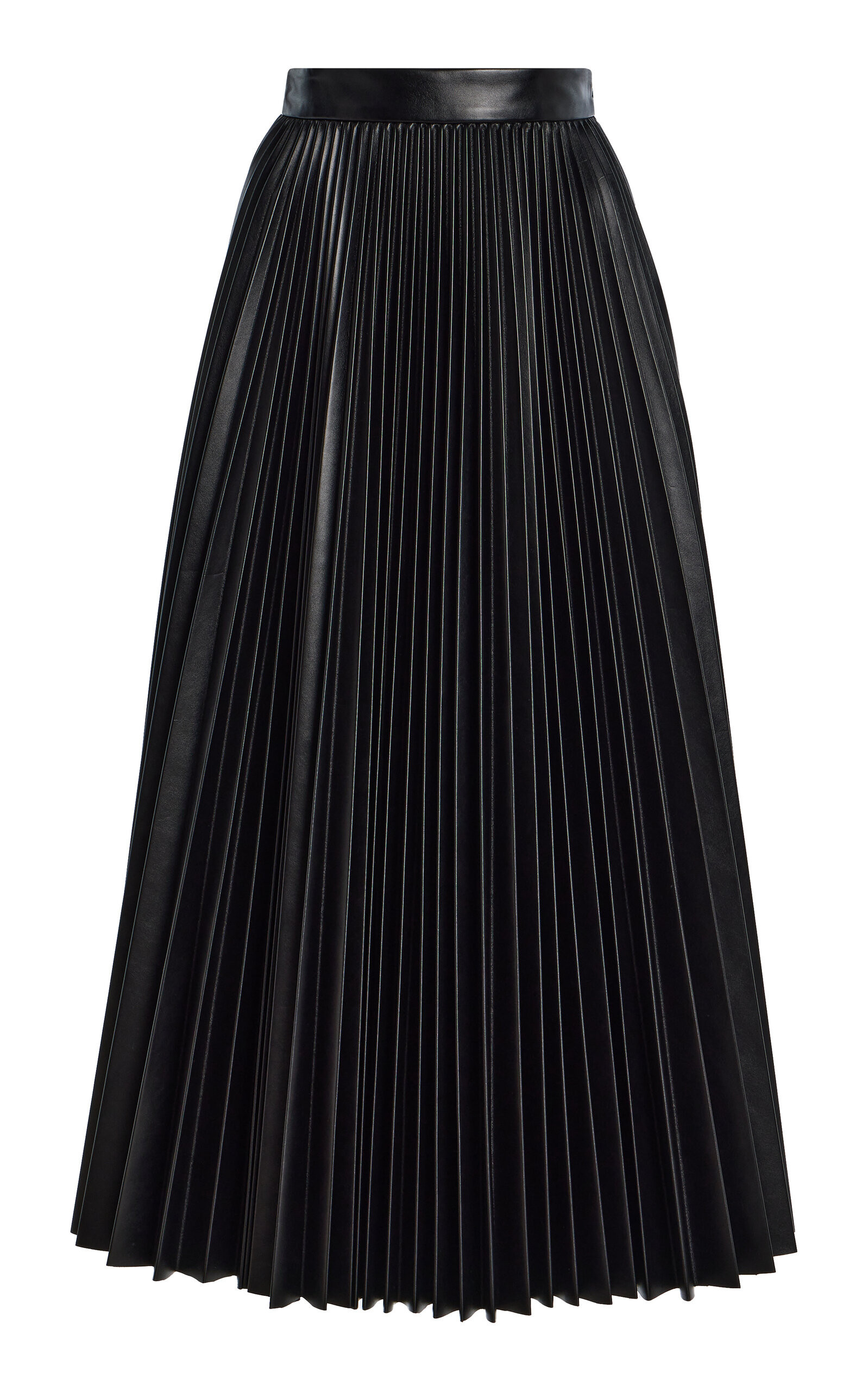 Michael Kors Collection - Pleated Faux-Leather Midi Skirt - Black - US 0 - Moda Operandi | Moda Operandi (Global)