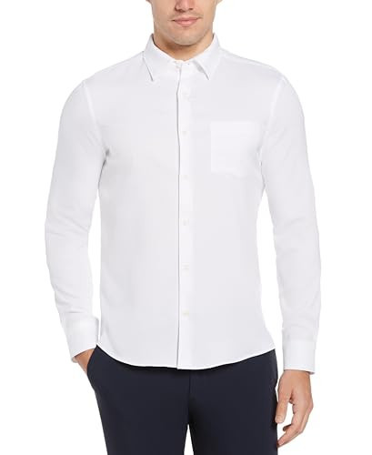 Perry Ellis Men's Long Sleeve Untucked Slim Fit Dress Shirt | Amazon (US)