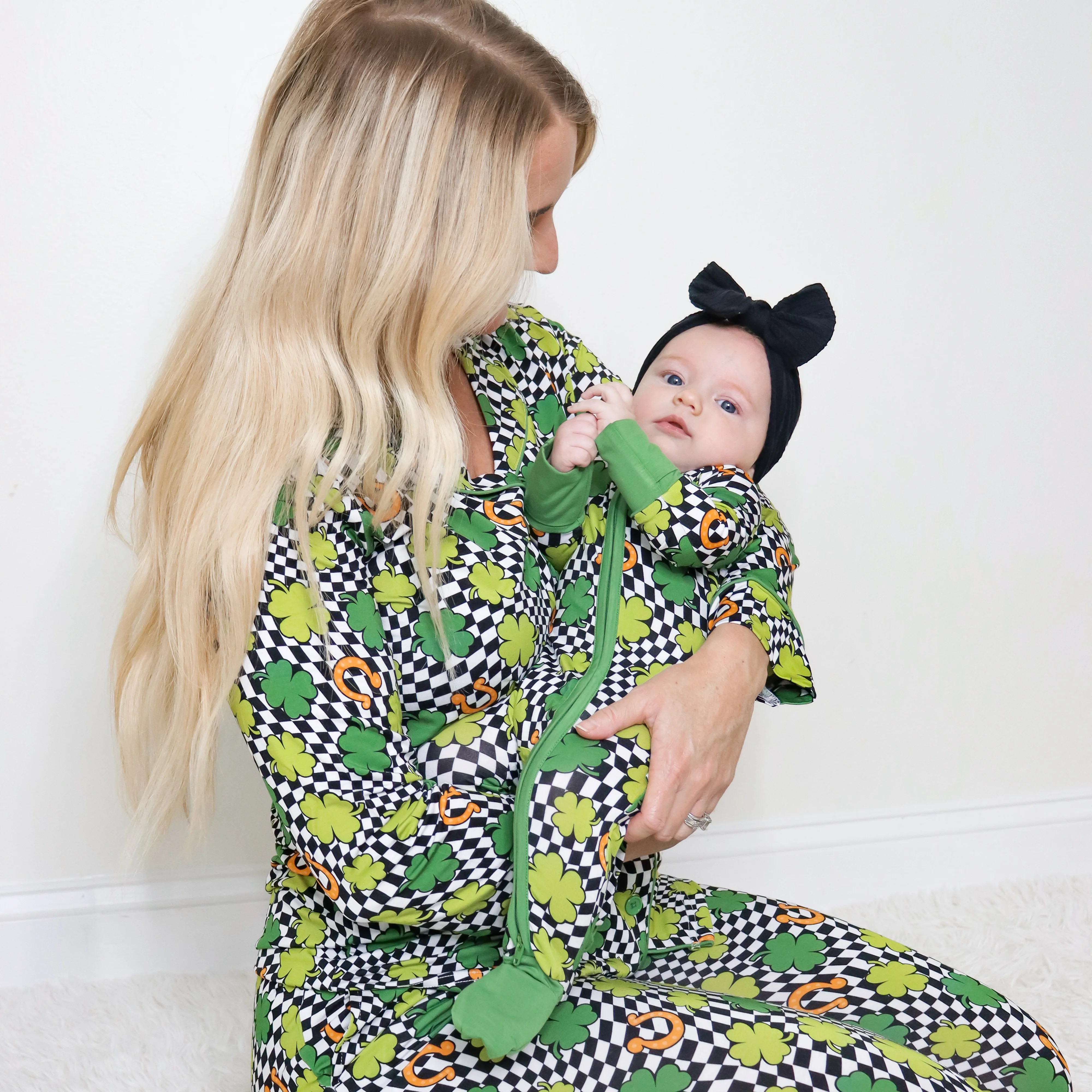 SHAMROCKIN' CHECKS WOMEN’S RELAXED FLARE DREAM SET | Dream Big Little Co.